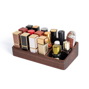 Wooden Cosmetic Organizer Tray <b>Makeup</b> Storage <b>Box</b> Desktop Vanity Holder For Lipstick And Beauty Products - Product Image 4