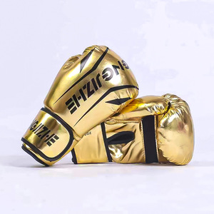 Guantes de Boxeo Dorados con Forro Interior Grueso, Cierre de Velcro en la Muñeca, Unisex, para Entrenamiento de Sanda, Combate, Saco de Boxeo, Moldeado en una Sola Pieza - Product Image 1