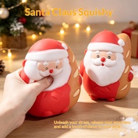Grand jouet à presser Père Noël en TPR à rebond lent, anti-stress, amusant pour la décompression, vente en gros d'usine, petit cadeau