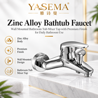Robinet de baignoire mural en alliage de zinc, mitigeur de bain chromé, robinet de douche, vente en gros d'usine OEM ODM
