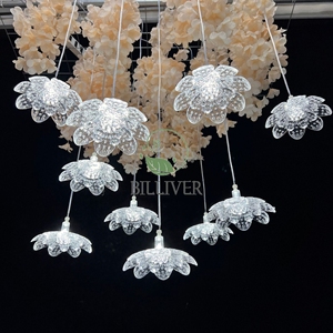 Hot bán lễ kỷ niệm đám cưới sân khấu khách sạn trần 10 đầu nhỏ Đèn chùm sang trọng Đèn chùm pha lê trang trí thả ánh sáng - Product Image 2