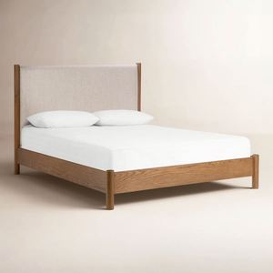 French Provincial Bed with Woven Cane <b>Panels</b> Light Wood Frame Carved <b>Headboard</b> Rattan Bed for Bedroom Home - Product Image 4
