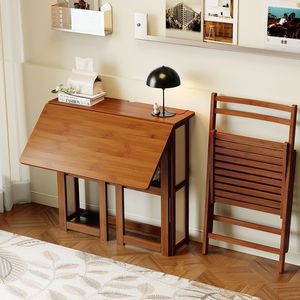 Escritorio de Computadora de Bambú Plegable, Escritorio de Estudio Moderno y Sencillo para Dormitorio u Oficina en Casa - Product Image 1