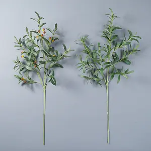 2022 Faux Seeded Eukalyptus blätter Stiel Künstliche Silber dollar Eukalyptus blätter mit Früchten Pflanze für Hochzeits dekoration