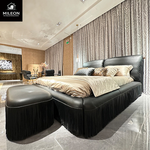 Dernières photos élégantes <span class=keywords><strong>de</strong></span> lits doubles italiens design pour villas, têtes <span class=keywords><strong>de</strong></span> <span class=keywords><strong>lit</strong></span> <span class=keywords><strong>en</strong></span> cuir à motifs géométriques et lits king-size - Product Image 4