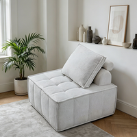 Fauteuil individuel moderne en tissu, module à boucle, chaise de loisirs pour salon, meuble gain de place à compression sous vide
