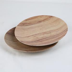 Plato de Servir de Melamina con Diseño de Madera, 7.5 Pulgadas, Redondo, Duradero, Diseño Moderno, Plato para Comida - Product Image 1