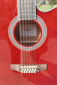 <span class=keywords><strong>Chitarra</strong></span> Elettroacustica a 12 Corde di Alta Qualità, Finitura Lucida, Colore Rosso Vino, con Pickup 7545, Marca Aiersi - Product Image 4