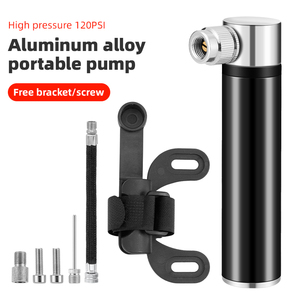 Mini pompe à vélo haute pression 120 PSI, gonfleur portable en alliage d'aluminium, étanche et durable, pour valves Presta/Schrader - Product Image 2