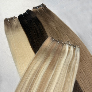 Extensiones de Cabello Humano Eslavo Virgen Europeo de Precio de Fábrica, Trama Genius Invisible de Doble Grosor, Tejido Rubio - Product Image 4