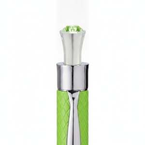 10 Slim <b>Retractable</b> Ballpoint <b>Pens</b> with Faceted Crystal Accents Chrome Trim & Diamond Scale Barrels - Custom Logo Gift Set - Product Image 6