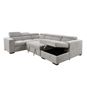 Canapé-lit d'angle moderne <span class=keywords><strong>avec</strong></span> rangement, convertible et extensible, idéal pour salon et appartement - Product Image 4