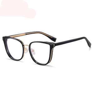 2025 đầy màu sắc TR90 Khung chống ánh sáng màu xanh kính phụ nữ thời trang Cat Eye kính theo toa mùa xuân bản lề kính quang học - Product Image 5