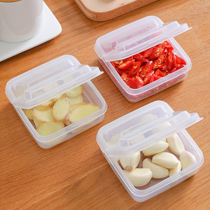 Contenedor cuadrado hermético con tapa abatible para almacenamiento de alimentos, para conservar ajo, jengibre y chile - Product Image 1