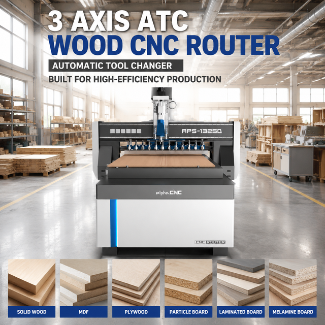 Automatic Atc Cnc Router Machine Woodworking Machinery 1325 Cnc Nesting Router for Wood Acrylic MDF Soft Metal