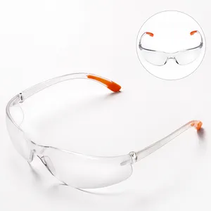 橙色聚碳酸酯刮擦抗冲击护目镜透明防护眼镜安全眼镜