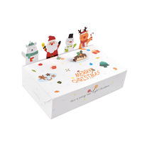 Boîte cadeau de Noël pour animaux mignons, en carton recyclable laminé, pliable, pour bonbons, 10 pièces/paquet, emballage en papier et carton