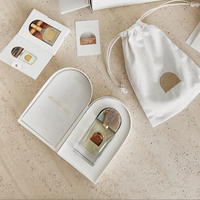 Boîte d'emballage rigide incurvée personnalisée pour échantillons de parfums, coffret cadeau, emballage portable de luxe pour échantillons de parfums, boîte en papier
