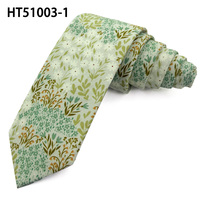 Corbata de Algodón con Diseño Floral de Menta Salvia para Hombre, Personalizable con Logotipo OEM, Proveedor de Corbatas