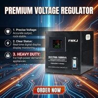 Stabilizer Tegangan Otomatis Penuh 5KVA Satu Fasa dengan Teknologi Gulungan Tembaga SVC Layar LCD Model TND
