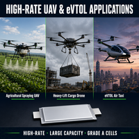 TPENERGY 16C High Rate Pouch Cell 55Ah 65Ah Baterai Drone UAV untuk EVTOL FPV Kelas Angkat Berat a Low IR