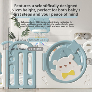 Corralito Plegable para Bebés con Puerta de Seguridad y Tapete Antideslizante, Área de Juego Multifuncional para Bebés y Niños Pequeños que Aprenden a Caminar - Product Image 1