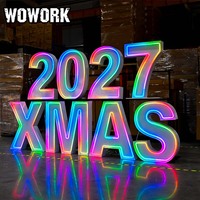 2026 WOWORK OEM Fournitures d'événements Décoration Chiffres lumineux géants en métal étanches pour Anniversaire et Décoration d'événements