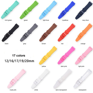 Bracelets de montre en caoutchouc de 12 mm, 16 mm, 17 mm, 19 mm, 20 mm, bracelet de remplacement, bracelet en silicone coloré pour montre série - Product Image 2