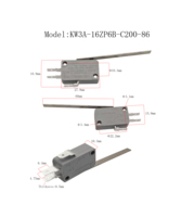 Micro-interrupteur momentané à bras long avec borne R 16 250V