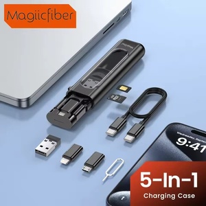 MagiicFiber PD60W <span class=keywords><strong>Câble</strong></span> USB C Type C <span class=keywords><strong>5</strong></span> <span class=keywords><strong>1</strong></span> Ensemble de boîtier de charge Adaptateur USB pour iPhone 14 Pro Max pour Samsung S23 Tresse Charge rapide - Product Image 1