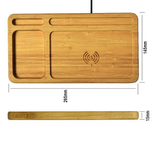 Almohadilla de cargador inalámbrica multifuncional Estación de acoplamiento para teléfono Artesanía de madera Almohadilla de cargador para oficina en casa - Product Image 3