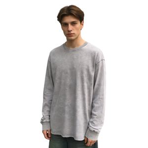 เสื้อยืดผู้ชายทรงบ็อกซี่ วินเทจ ล้างสีแบบแอซิดวอช ผ้าฝ้าย 100% ราคาถูก รุ่น TKAN1004D ขายส่ง เสื้อยืดแขนยาวคุณภาพสูงสำหรับเล่นกีฬา - Product Image 1