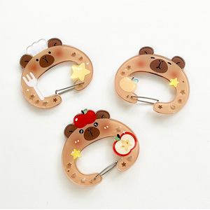 Mousqueton de rangement transparent en acrylique motif animal de dessin animé Fun Cappi pour porte-clés d'étudiant, vente en gros - Product Image 3