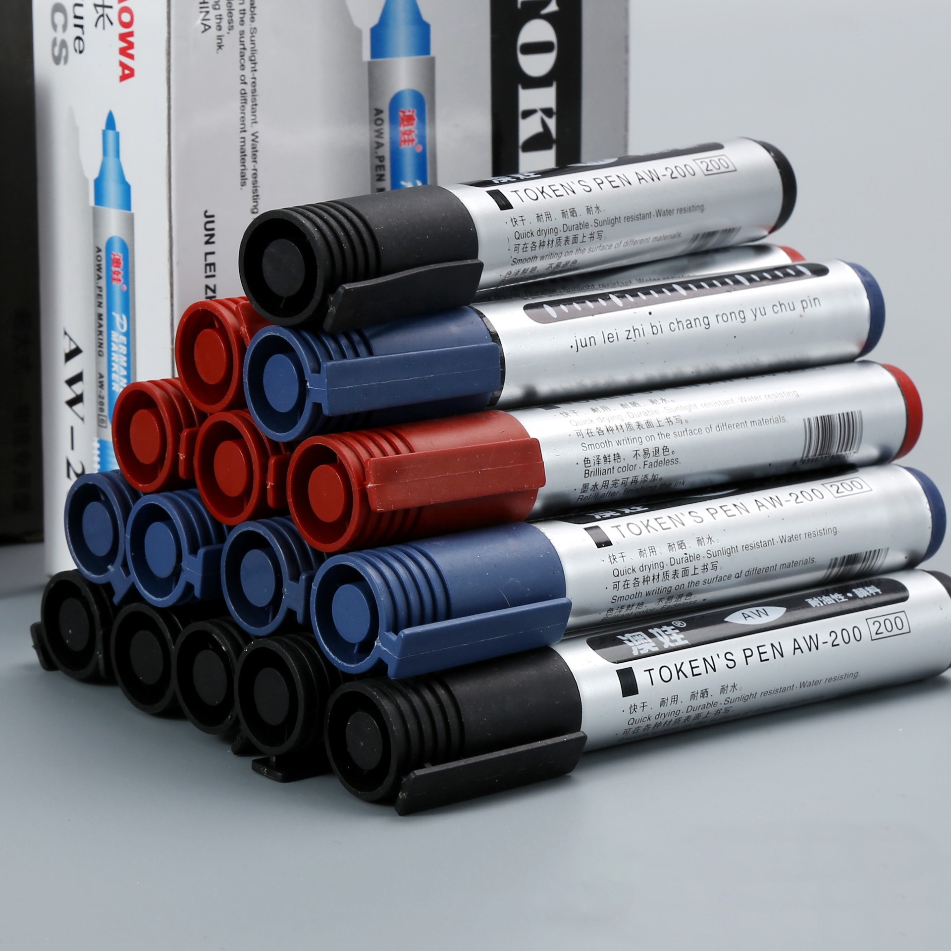 Набор металлических маркеров на заказ, белые качественные водонепроницаемые черные широкие маркеры, Промышленные Постоянные маркеры