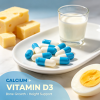 Capsules pour la croissance osseuse OEM ODM Marque privée Vente en gros Supplément Vitamine D3 Calcium Soutien immunitaire pour enfants