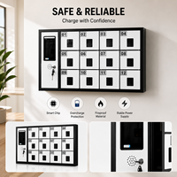 Casillero de Carga para Teléfonos Inteligentes Montado en la Pared con 12 Puertas, Estación de Carga USB Segura para Teléfonos Móviles, Gabinete de Almacenamiento para Escuela, Gimnasio, Oficina