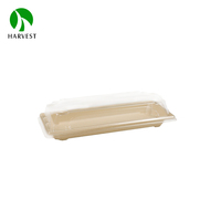 Boîte à sushi en pulpe de bambou biodégradable écologique, boîte à nourriture jetable
