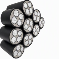 Câble d'alimentation en aluminium isolé XLPE LSZH à faible émission de fumée et sans halogène WDZ-YJLV 3*120+1*70 0,6/1kV, câble ignifuge basse tension