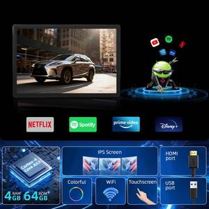 Écran de divertissement pour sièges arrière 13,5 pouces <span class=keywords><strong>4K</strong></span>, écran de voiture, téléviseur tactile, Wifi, USB, FM, éclairage ambiant, moniteur d'appuie-tête de voiture Android - Product Image 2
