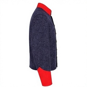 Men's Civil <b>Wool</b> Sack <b>Quilted</b> Jacket Stand Collar Button Front Winter Uniform Style OEM Custom Logo - Product Image 2