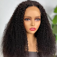 Pelucas de Cabello Natural al por Mayor, Peluca de Cabello Virgen Negro 13x4 con Ondas Profundas, Peluca Brasileña con Frente de Encaje