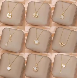 Collares <span class=keywords><strong>de</strong></span> Moda Personalizados SHC43A-SHC68A, Joyería para Mujer, Gargantillas <span class=keywords><strong>de</strong></span> Acero Inoxidable, Conjunto <span class=keywords><strong>de</strong></span> Collares con Cadenas <span class=keywords><strong>de</strong></span> Perlas para Mujeres y Niñas - Product Image 4
