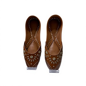 BS INTERNATIONAL Hot Selling Ladies Rajasthani Indian Walking Traditional Design Fashionable Custom Embroidery Flat Heel <b>Shoes</b> - Product Image 6