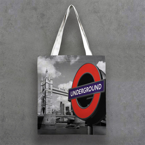 Sac Fourre-Tout Vintage en Toile Décoratif London <span class=keywords><strong>Paris</strong></span> avec Motif Dessin Animé - Product Image 6