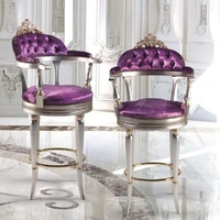 Haut de gamme Antique traditionnel français Louis Style Design chêne en bois chaises hautes bar Restaurant bar tabouret salon salle à manger ensemble