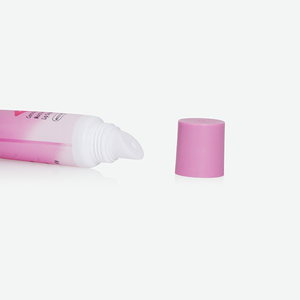 Gradient Pink <b>White</b> PE Squeeze Tube Custom Lip Graphic Print Soft Tube With Pink Oval <b>Flat</b> <b>Cap</b> For Moisturizing Lip Cream - Product Image 3