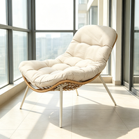 Chaise inclinable de balcon, petite table, chaises de loisirs, chaise à dossier en rotin, canapé de cour, chaise d'extérieur portable et pliable