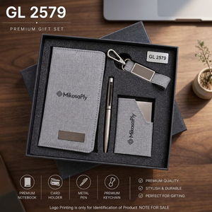 Cadeau de bureau avec bloc-notes A5, stylo à bille métallique, porte-cartes, porte-clés pour les employés, les réunions avec les clients, les événements d'entreprise - Product Image 5