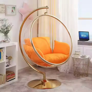 <span class=keywords><strong>Fauteuil</strong></span> œuf Wing avec cadre en acier inoxydable doré et design de bulle transparente tendance - Product Image 1