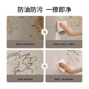 Beans Oil Proof Sticker Rectangle Transparent Static Electricity Wall Protection Film For Kitchen Stove - Product Image 5